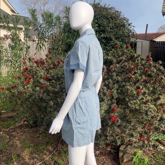 💋NWT G-STAR Raw Denim Utility Snap Organic Cotton Romper - Picture 9 of 15